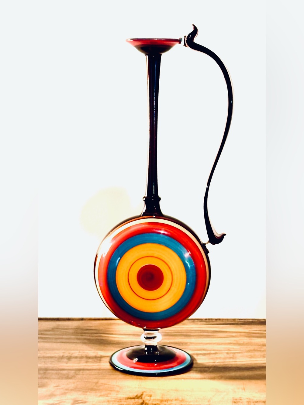 Beautiful Mid-century Murano Glass Art Piece Vase Vessel Retro Original Italy